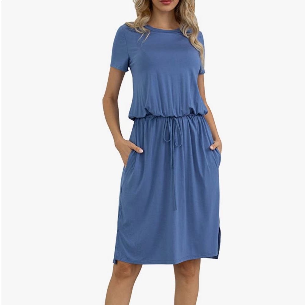 Women’s casual knee length dress with pockets